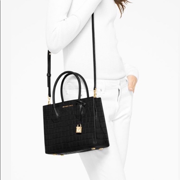 MICHAEL KORS Embossed Leather Mercer Bag - Picture 1 of 9